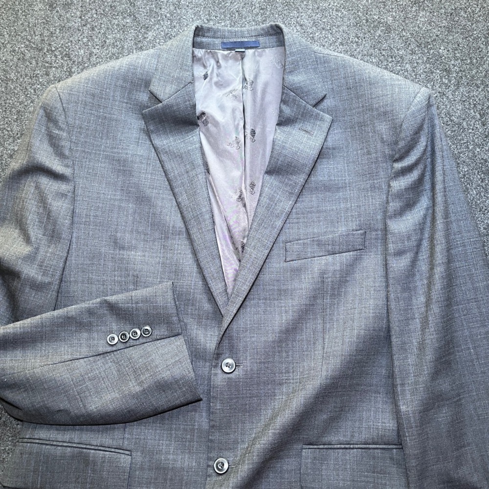 Jos. A. Bank Suit Jacket Mens 44R Gray Excellent 1905 brrr Comfort Wool Blend